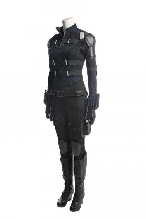 Avengers Infinity War Black Widow Same Black Bodysuit Halloween Cosplay Costume Full Set