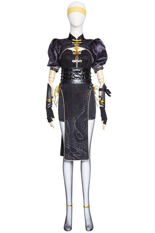 Naraka Bladepoint Viper Ning Ning Hongye Skin Dragon Will Awareness Black Halloween Cosplay Costume Full Set