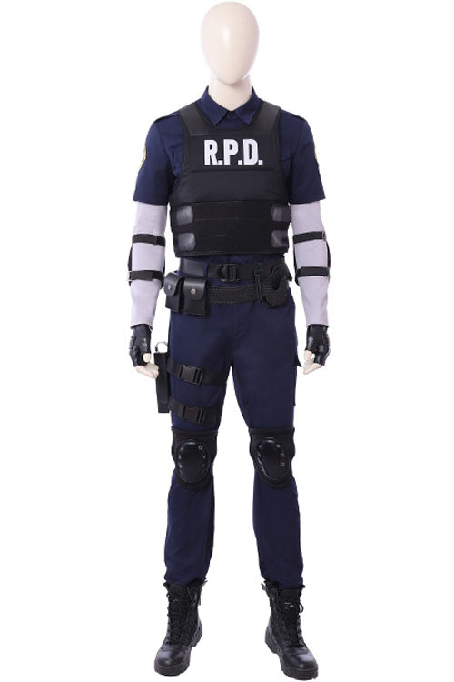 Resident Evil Biohazard Re 2 Leon Scott Kennedy Halloween Cosplay Costume Black Vest