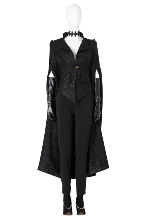 Cruella Black Windbreaker Suit Halloween Cosplay Costume Full Set