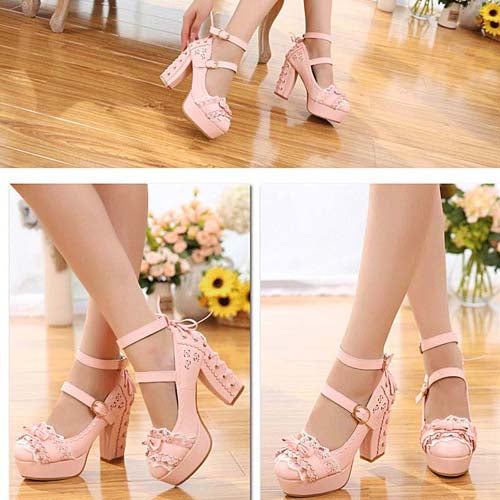Sweet Princess Lace Bow Sweet Lolita Shoes 3 Colors