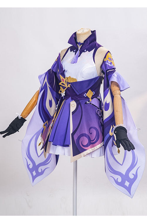 Genshin Impact Keqing Purple Game Halloween Cosplay Costume Full Set